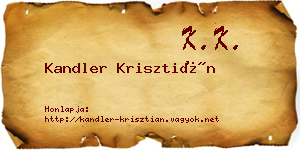 Kandler Krisztián névjegykártya